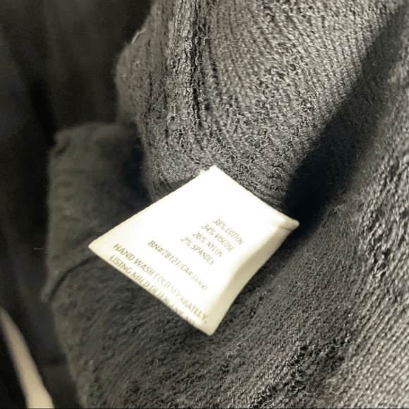 Eileen Fisher Textured open front cardigan Black Boxy woven knit Womens S Small - Picture 6 of 7